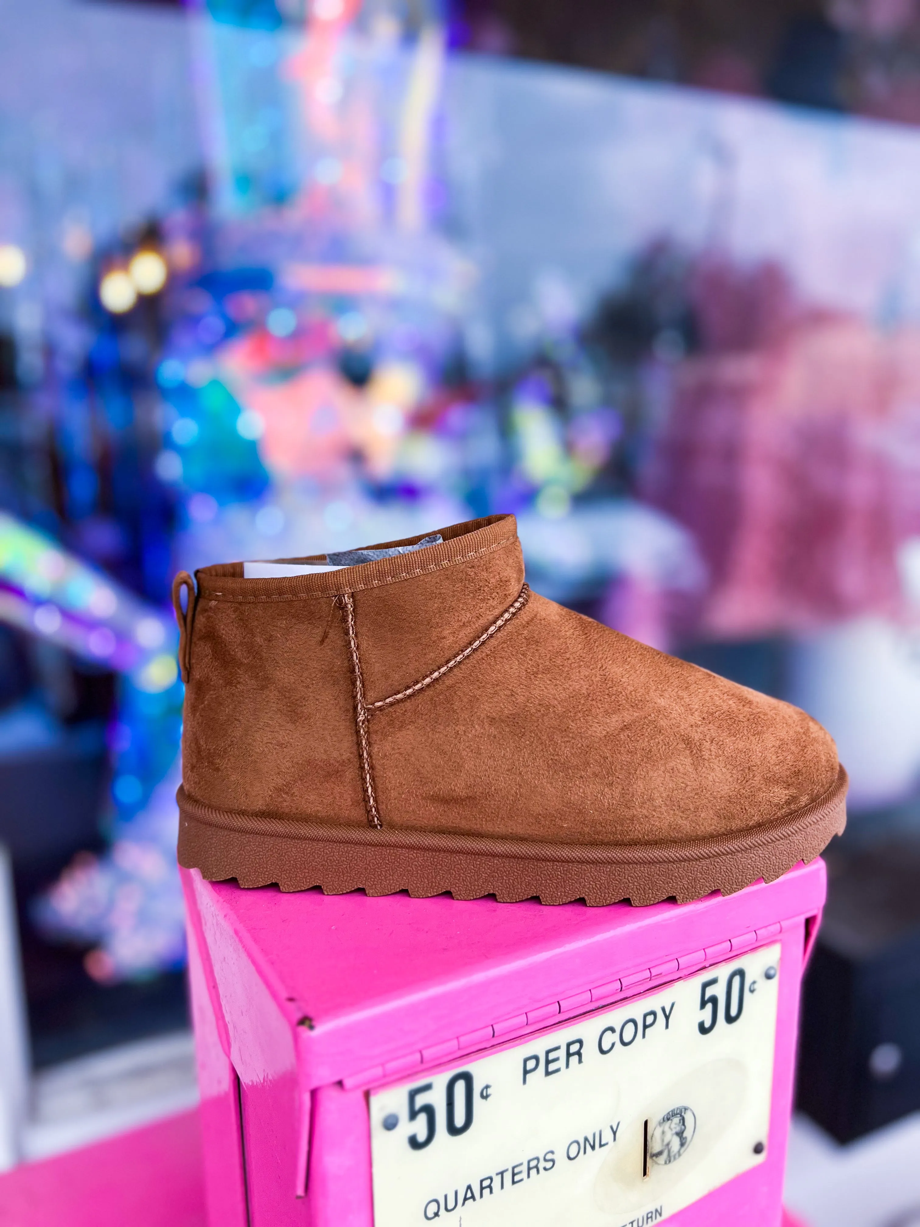 Suede fur booties