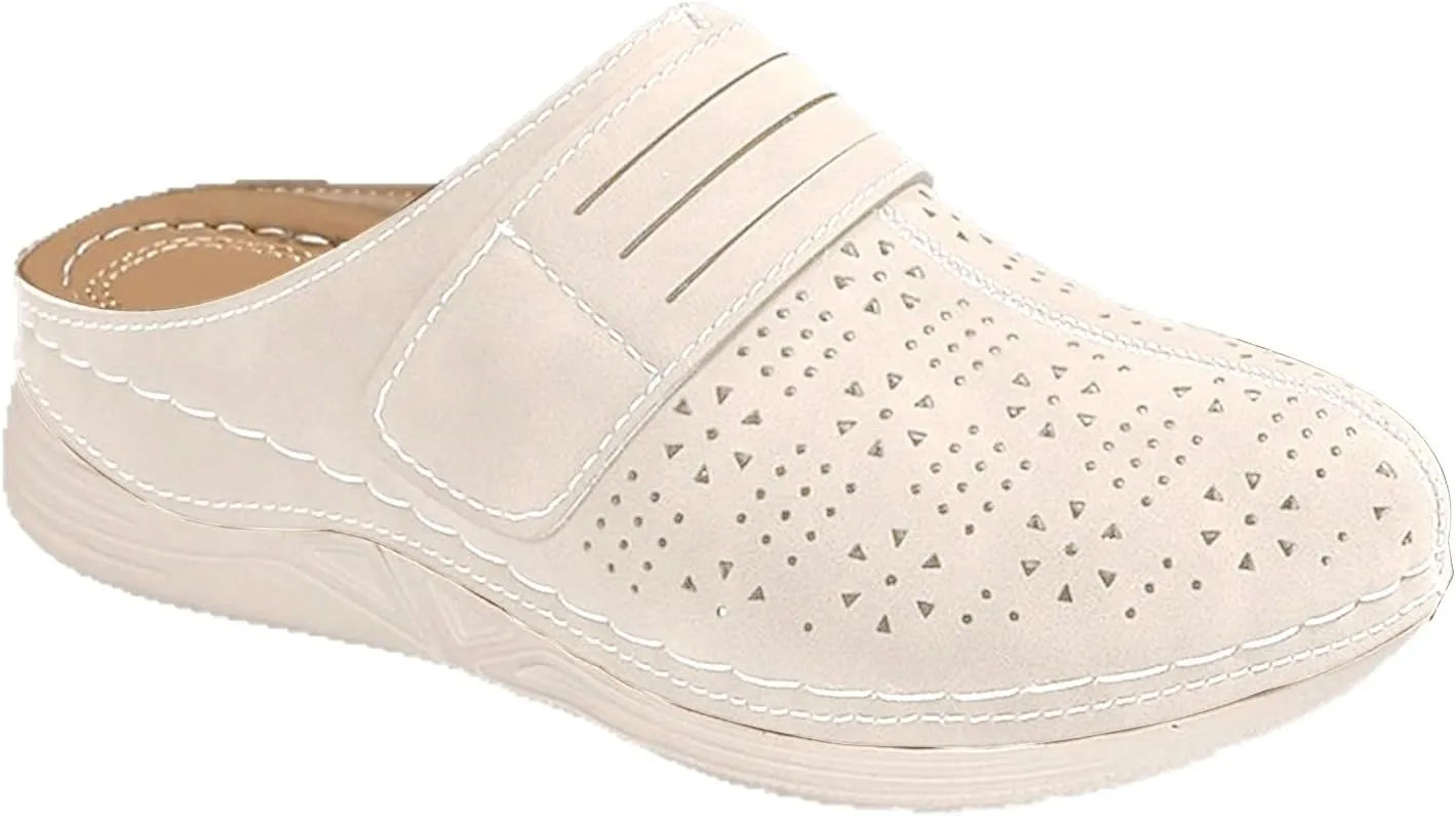 Summer Clogs for Women Comfortable Breathable Hollow Out Closed Toe Sandals Casual Mule Shoes Lightweight Slip On Walking Wedge Clogs with Arch Support