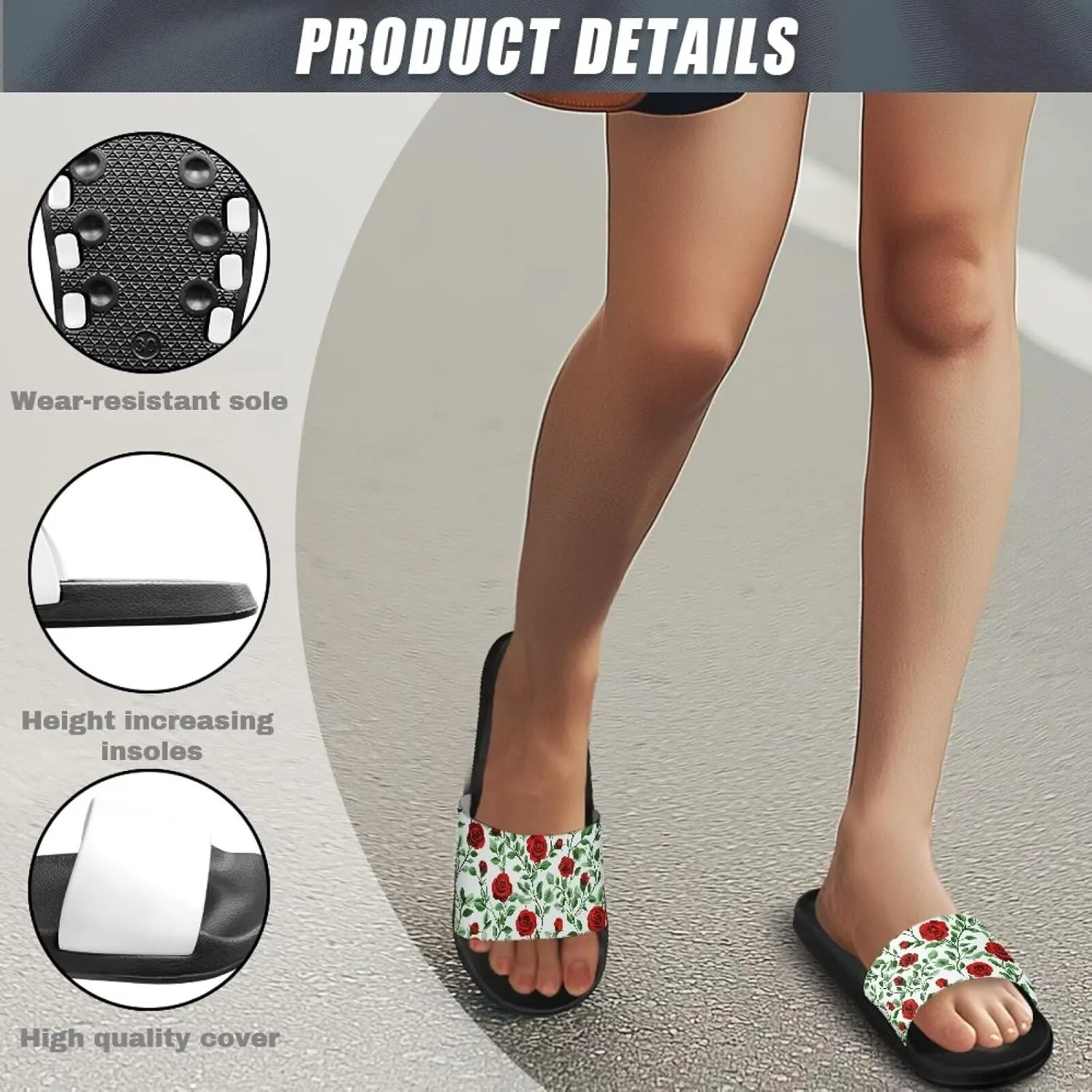 Summer Slides for Women Men Teens Soft EVA Slippers Waterproof Pool Beach Shoes Quick Dry Non Slip Shower Sandals US Size 5.5-12.5