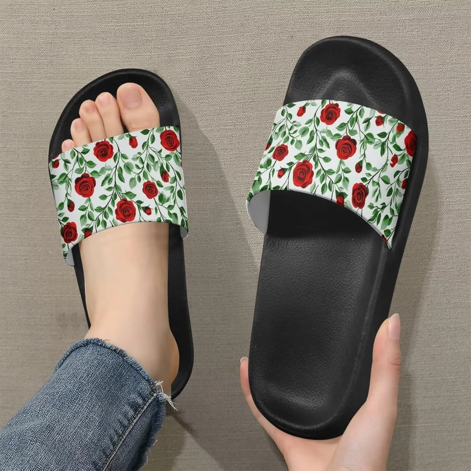 Summer Slides for Women Men Teens Soft EVA Slippers Waterproof Pool Beach Shoes Quick Dry Non Slip Shower Sandals US Size 5.5-12.5