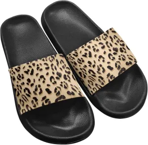 Summer Trends Slide Sandals for Women Comfortable Bathroom Shower Non Slip Sandal House Flat Sole Slippers Black Size 5-12.5