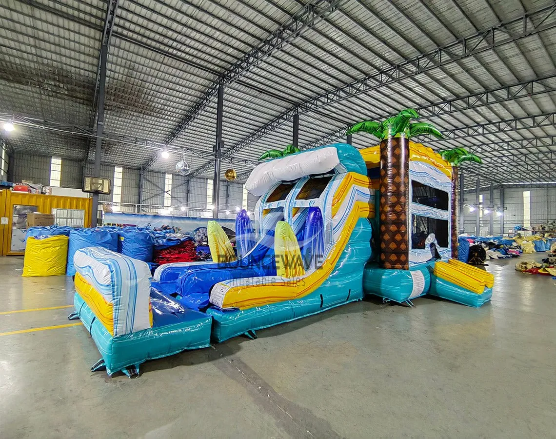 Surf's Up Dual Lane Bounce House with Slide (Wet/Dry)