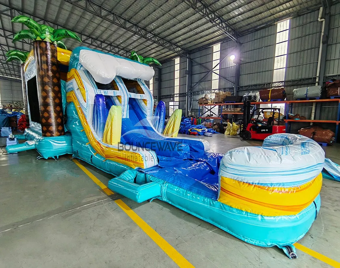 Surf's Up Dual Lane Bounce House with Slide (Wet/Dry)