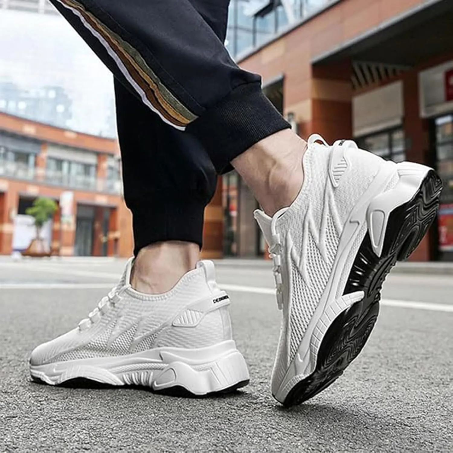 Tallure Sneakers Women Men, Hidden Elevator Sneakers, 1.6"/2.4"/3.1"/3.9" Invisible Height Increase, Stretch-Fit Comfort, Ultra-Cushioned