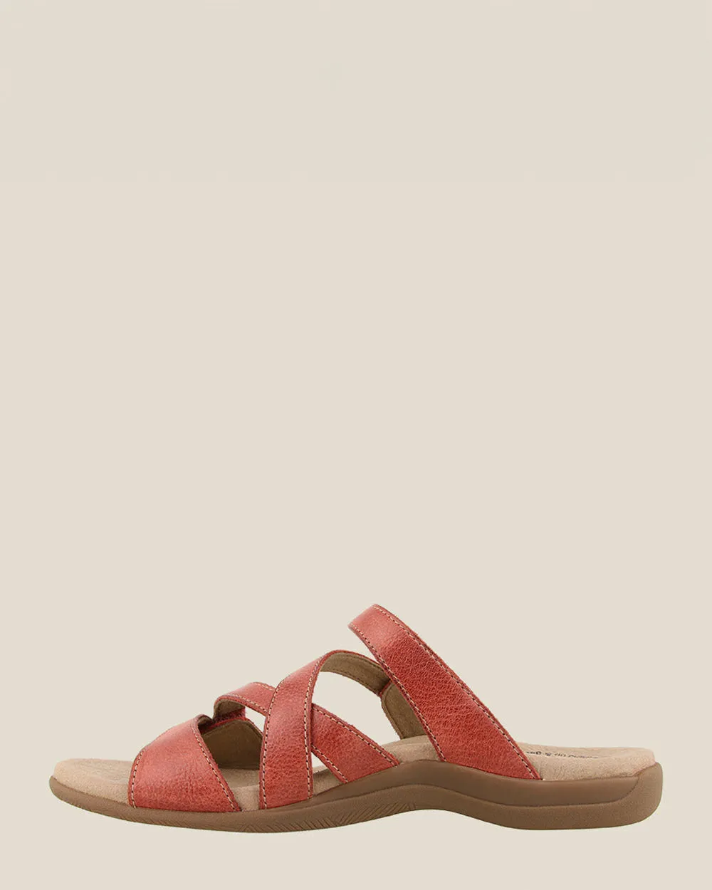 Taos Double U True Red Leather Slide