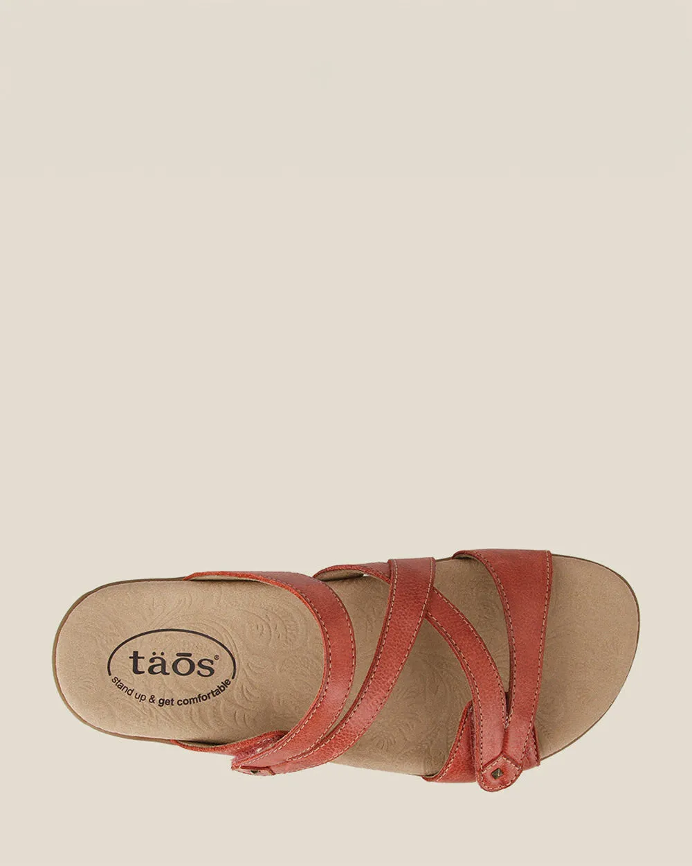 Taos Double U True Red Leather Slide