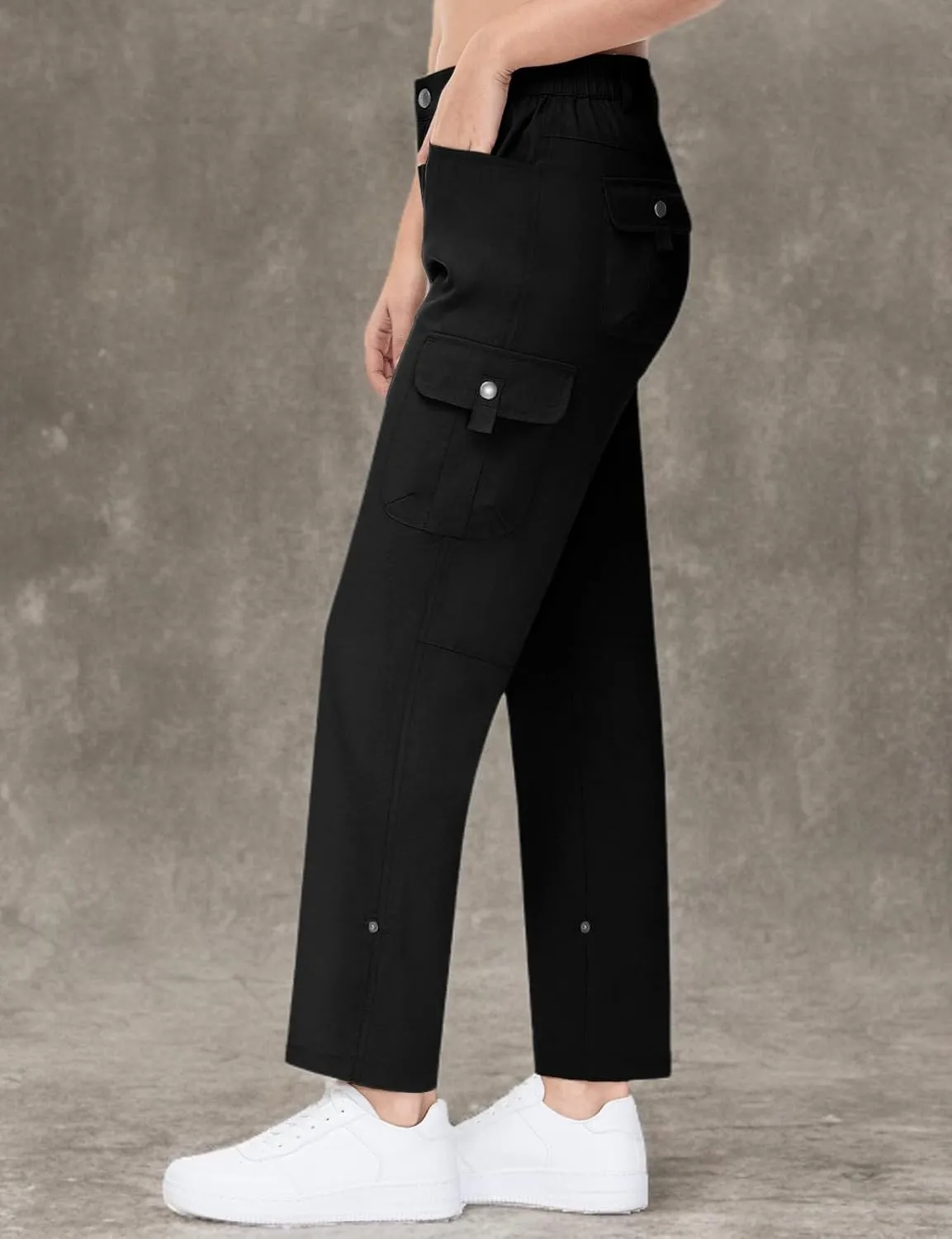 TBMPOY Women's Hiking Pants Quick Dry Convertible Lightweight Roll Up Cargo Pockets Travel Essentials Waterproof Work