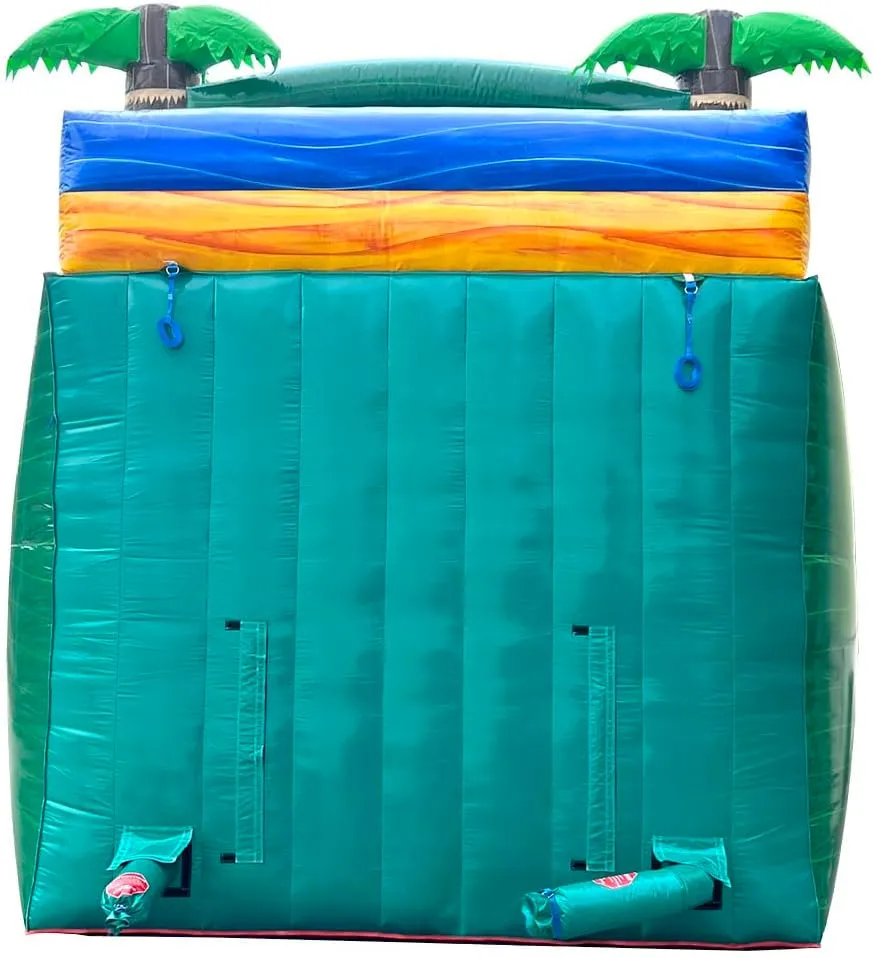 TentandTable Dual Lane Inflatable Water Slide for Kids and Adults, Commercial Grade Giant Blow Up Backyard Water Fun, Includes Electric Air Blower, 35' L x 13.5' W x 18' H, Tropical Green Marble