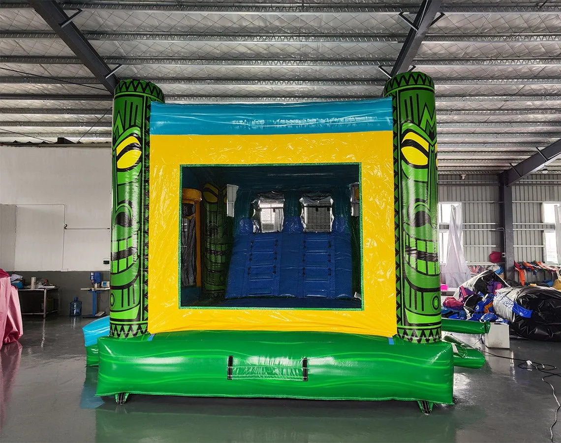 Tiki Wave Dual Lane Bounce House with Slide (Wet/Dry)