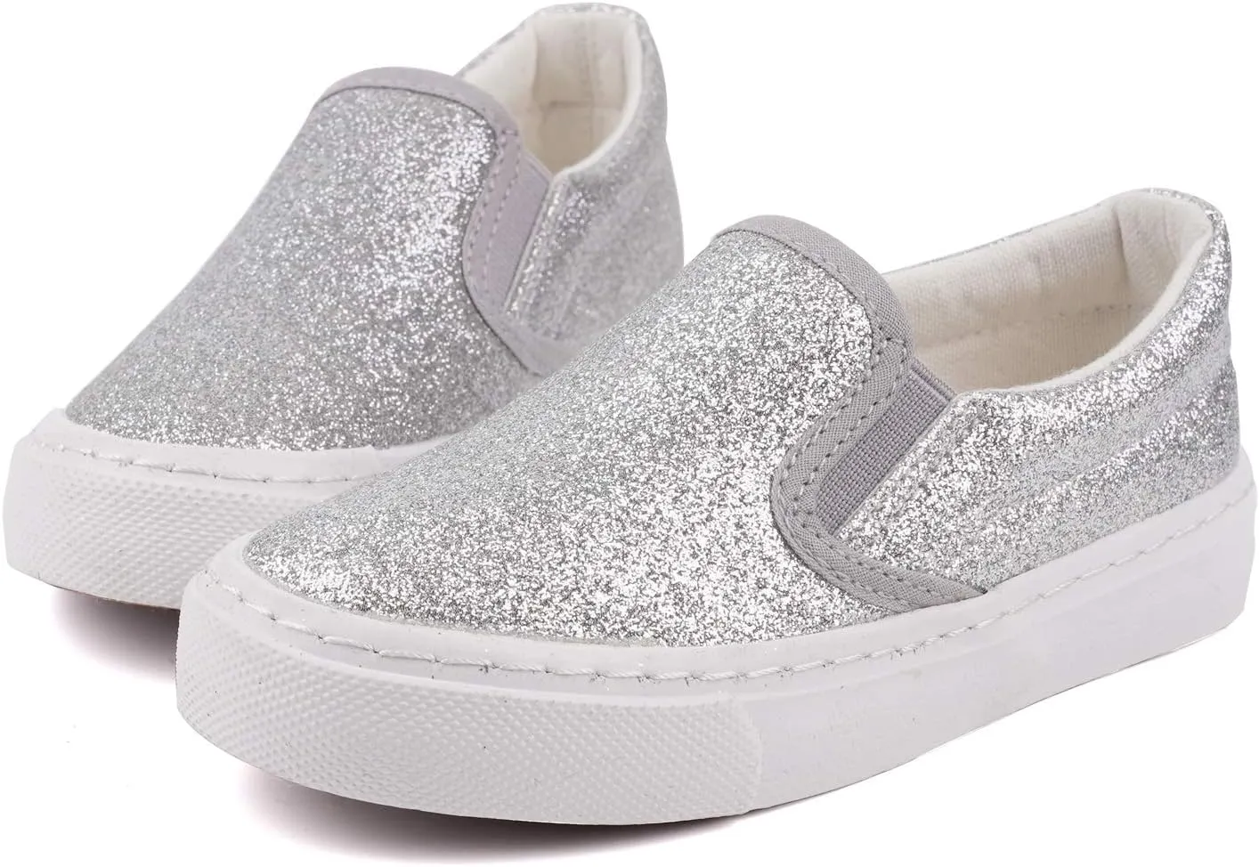 Toandon Toddler Kids Girls Sparkle Slip On Walking Shoes Age 2-10