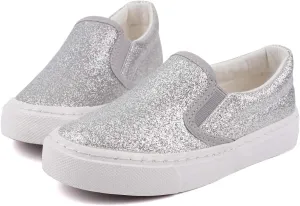Toandon Toddler Kids Girls Sparkle Slip On Walking Shoes Age 2-10