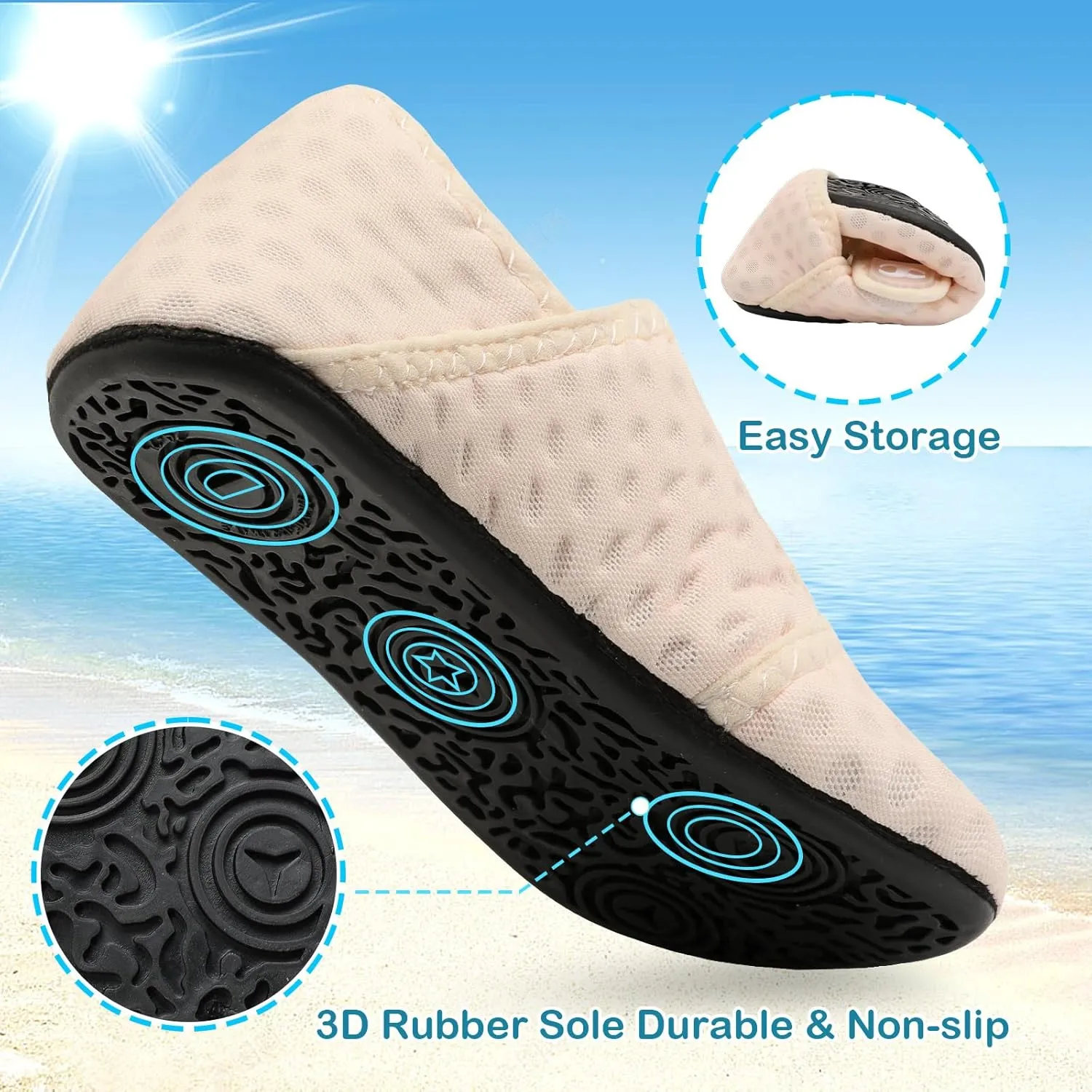 Toddler Water Shoes Baby Boy Girl Beach Swim Shoes Quick Dry Barefoot Socks Shoes Summer Slide Sandals