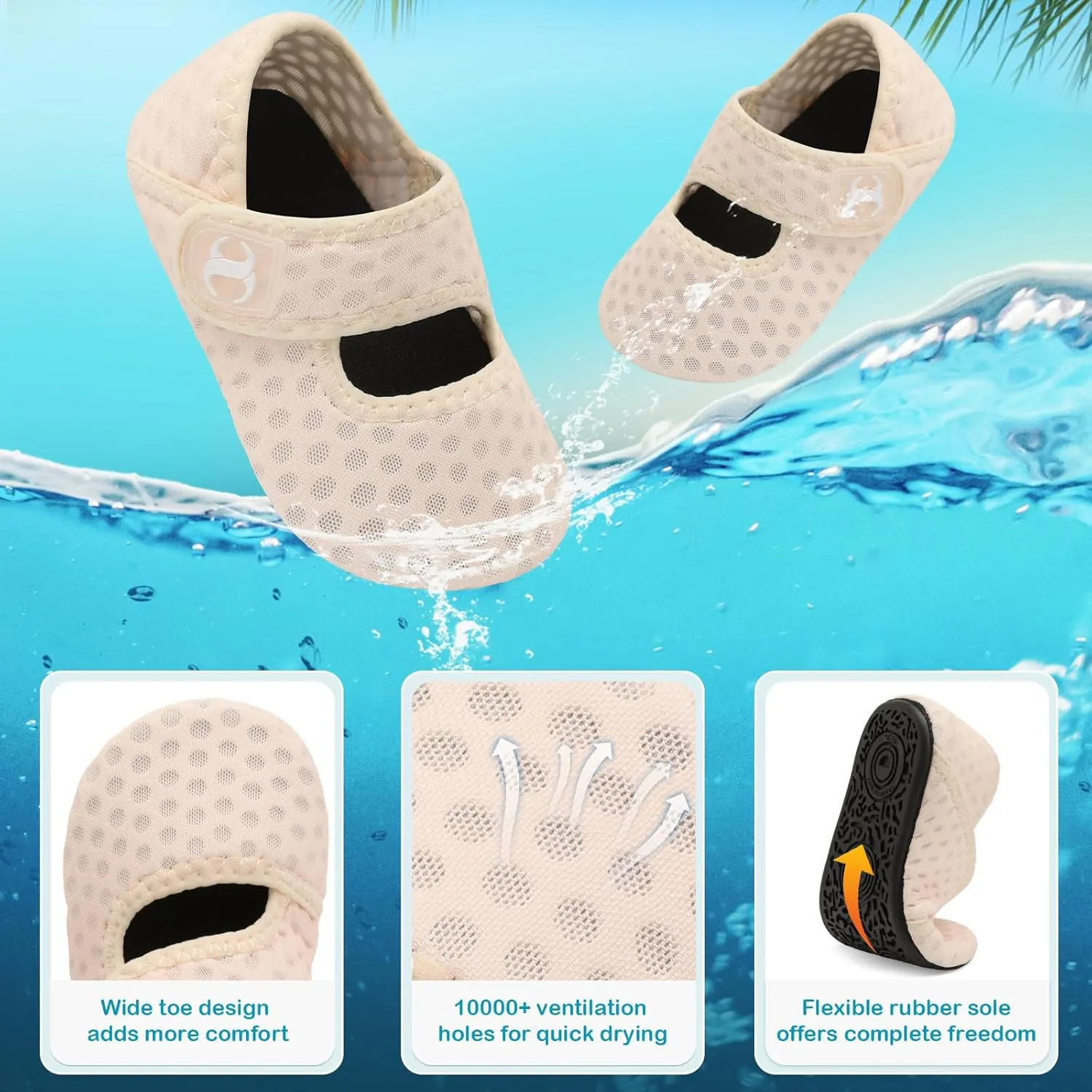 Toddler Water Shoes Baby Boy Girl Beach Swim Shoes Quick Dry Barefoot Socks Shoes Summer Slide Sandals