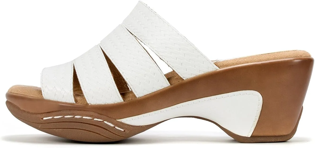 Toe Sandals Valora White Heeled Fashion On Slip Low 10 Customer-endorsed Open Wedge Rialto Complete collection