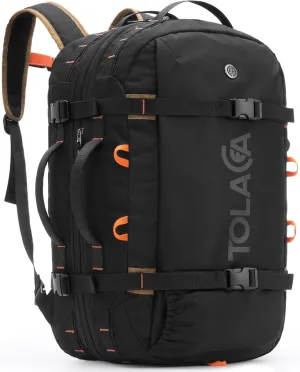 Tolaccea Travel Laptop Backpack, Large Carry on Backpack Flight Approved Convertible Duffle Luggage Bag Daypack Work Business Rucksack Fits 16" Laptop for Men Women 3 Carrying Ways, 40L-50L Expandable