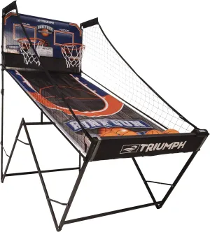 TRIUMPH Sports Run n Gun Arcade Basketball Shootout - 8 Game Modes - Quick and Easy Assembly - Folds 100% Flat for Complete Storage - Fully Portable, Play Inside or Outside