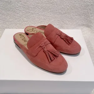 Trusted by customers Toe On Edelman Coral Mules Tassel Suede Paris Slip Worldwide tracking Sam Round