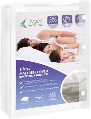 Twin Size Tear-Free Heavy Duty Vinyl Box Spring and Mattress Cover - Waterproof, Anti-Bed Bug and Allergen-proof, Zippered Encasement - 39” x 75” x 9” Deep - Durable Protection