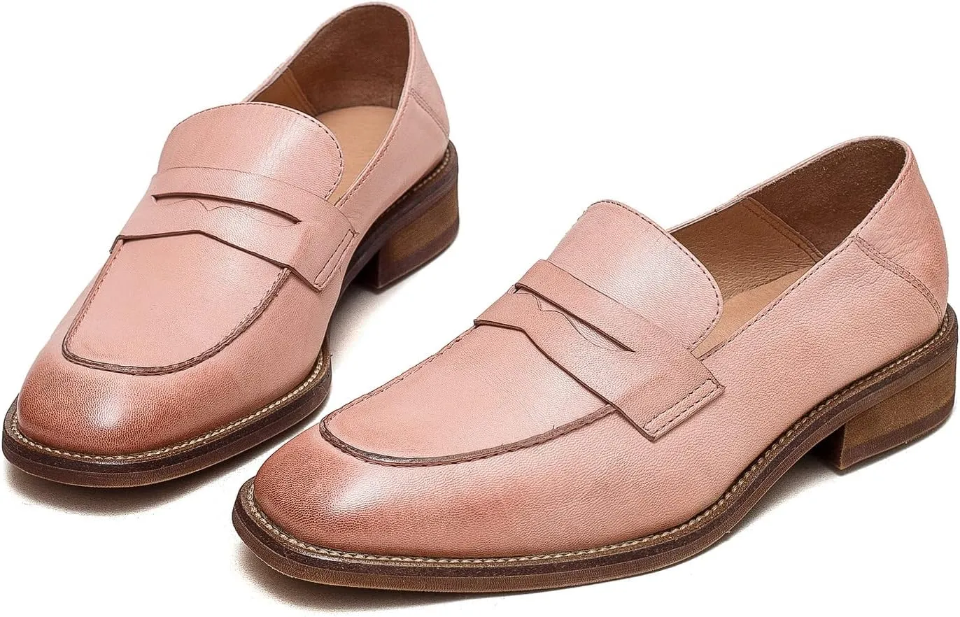 U-lite Women’s Sheepskin Leather Slip-On Loafers - Soft, Comfortable, and Lightweight Shoes with Collapsible Heel