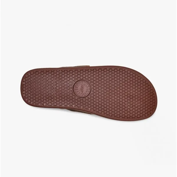 UGG SEASIDE FLIP Mens Leather Flip Flops Luggage Brown