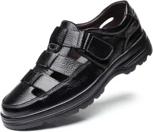 UIKGITP Men's Working Business Casual Sandals Man Summer Breathable Synthetic Leather Walking Office Oxfords Male Cocktail Party Fashion Dress Formal Shoes