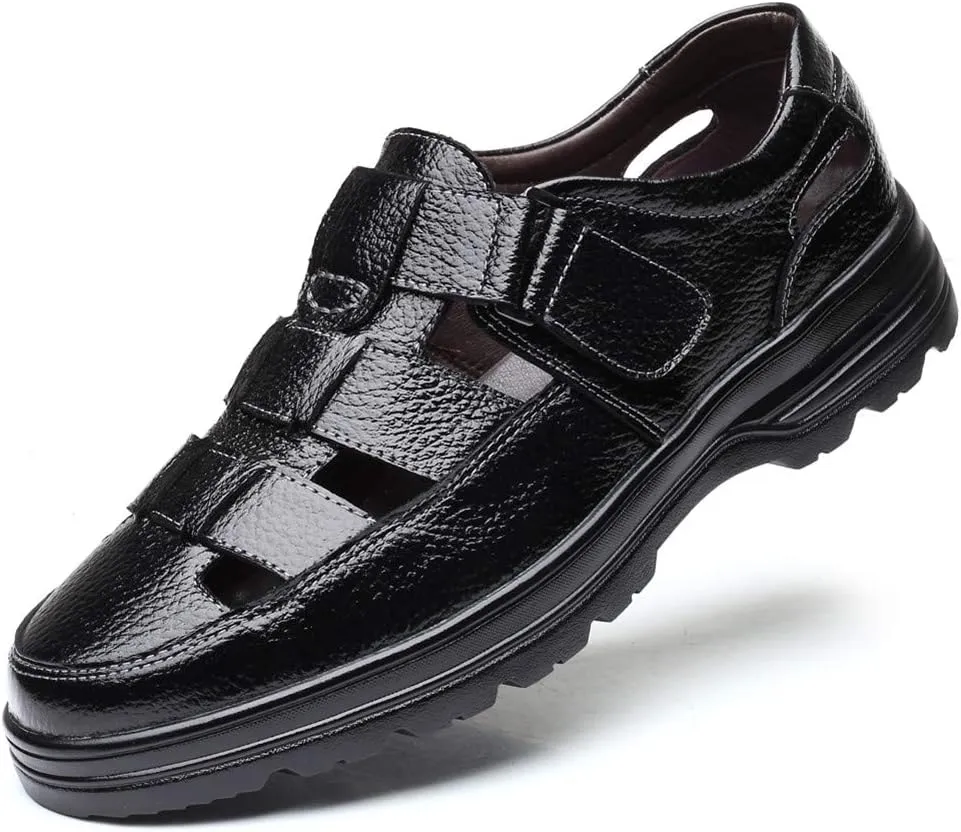 UIKGITP Men's Working Business Casual Sandals Man Summer Breathable Synthetic Leather Walking Office Oxfords Male Cocktail Party Fashion Dress Formal Shoes