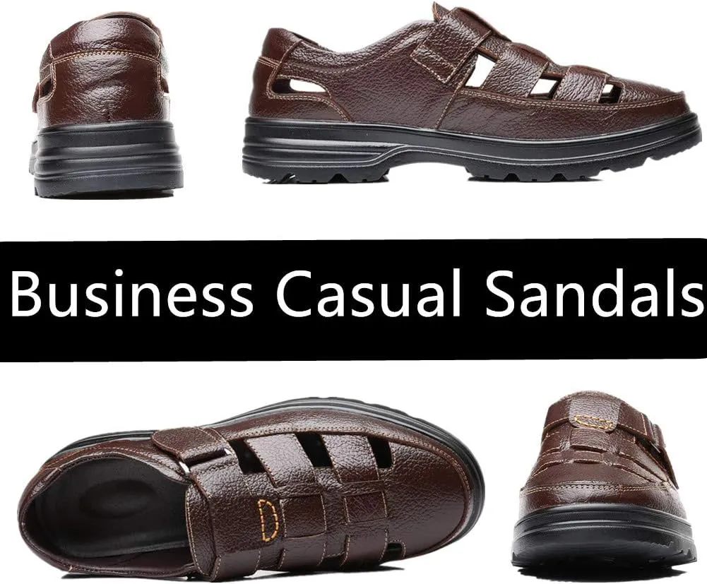 UIKGITP Men's Working Business Casual Sandals Man Summer Breathable Synthetic Leather Walking Office Oxfords Male Cocktail Party Fashion Dress Formal Shoes