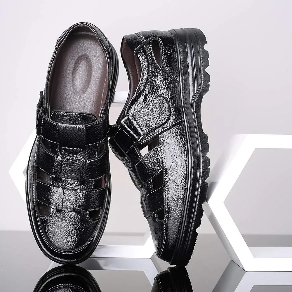 UIKGITP Men's Working Business Casual Sandals Man Summer Breathable Synthetic Leather Walking Office Oxfords Male Cocktail Party Fashion Dress Formal Shoes
