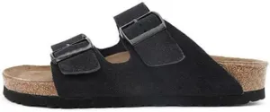UIKGITP Women's Slide Sandals Cork Footbed Summer Suede Walking Buckle Flat Comfort Slip On Slippers