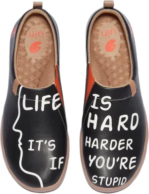 UIN Men's Walking Travel Shoes Slip On Microfiber Casual Loafers Lightweight Comfort Fashion Sneaker