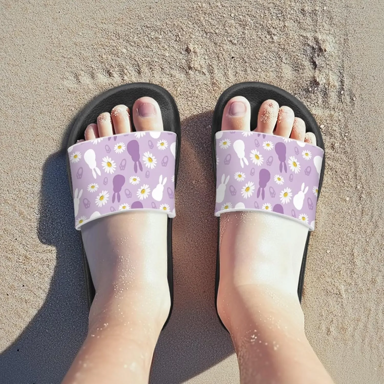 Unisex-Child Beach Slides Comfort Slide Sandals Slip Resistant Slippers for Indoor Outdoor Water Shoes Flip Flop