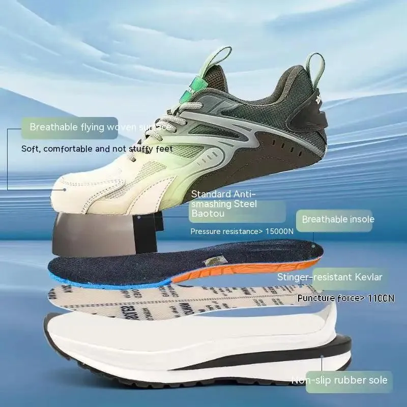 Unisex Safety Lightweight Breathable Anti-Smashing Anti-Puncture Sneakers Shoes