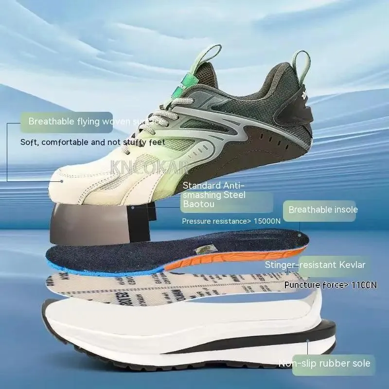 Unisex Safety Lightweight Breathable Anti-Smashing Anti-Puncture Sneakers Shoes