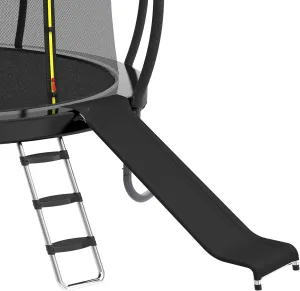Universal Trampoline Ladder Slide kit, Trampoline Ladder with Slide for Children Kids 3 Step Wide Trampoline Safety Stairs and Strong Tear Resistant with Cushioned Sections Slide