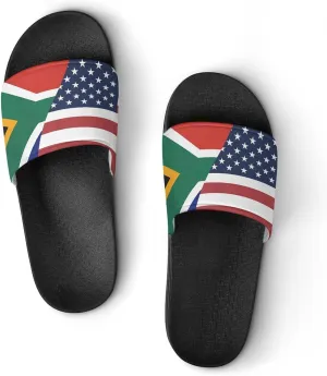 U.S. South Africa Flag House Sandals Non-Slip Bathroom Slippers Beach Summer Shoes for Men Women