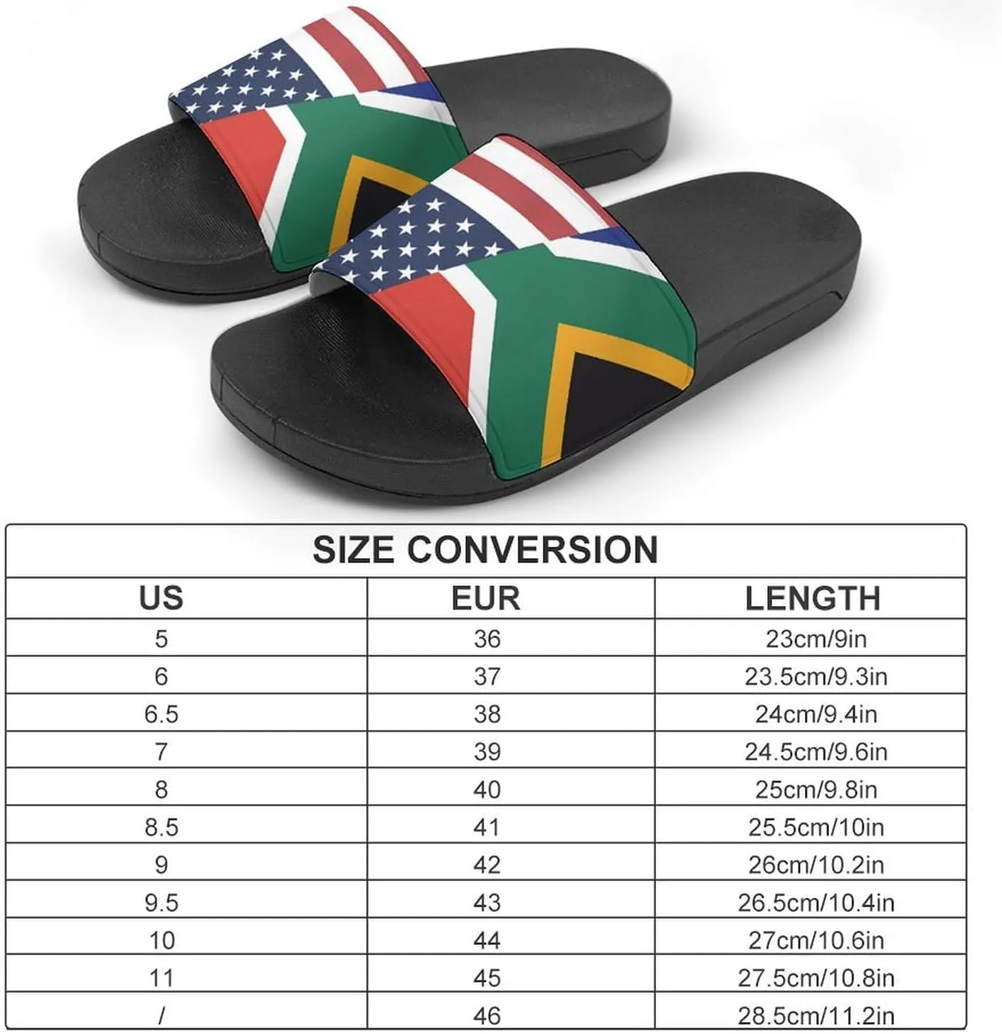 U.S. South Africa Flag House Sandals Non-Slip Bathroom Slippers Beach Summer Shoes for Men Women