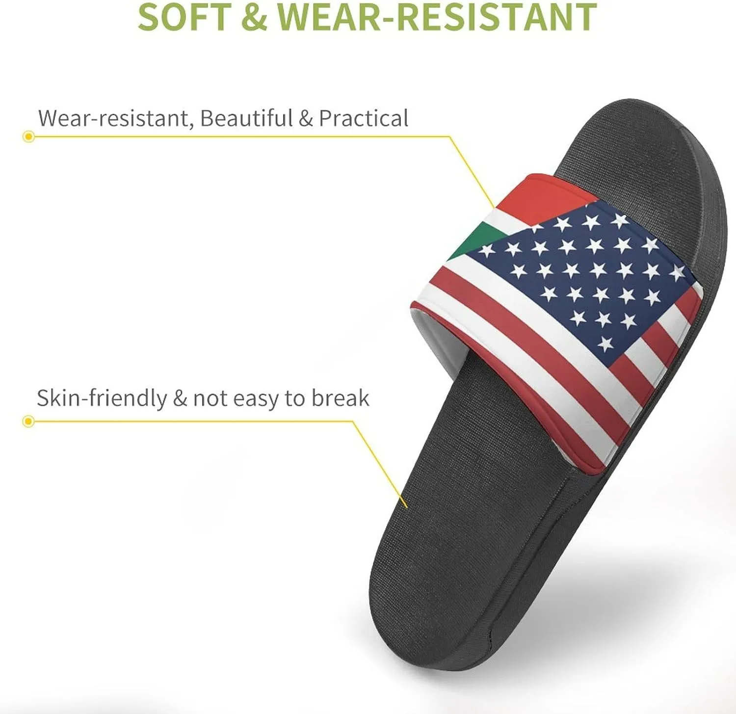 U.S. South Africa Flag House Sandals Non-Slip Bathroom Slippers Beach Summer Shoes for Men Women