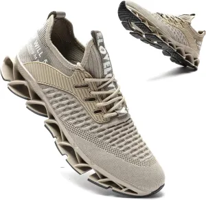 Vooncosir Men's Fashion Sneakers Breathable Mesh Running Shoes Blade Non Slip Soft Sole Casual Athletic Walking Shoes