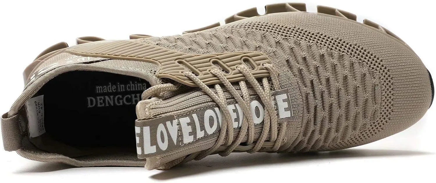Vooncosir Men's Fashion Sneakers Breathable Mesh Running Shoes Blade Non Slip Soft Sole Casual Athletic Walking Shoes