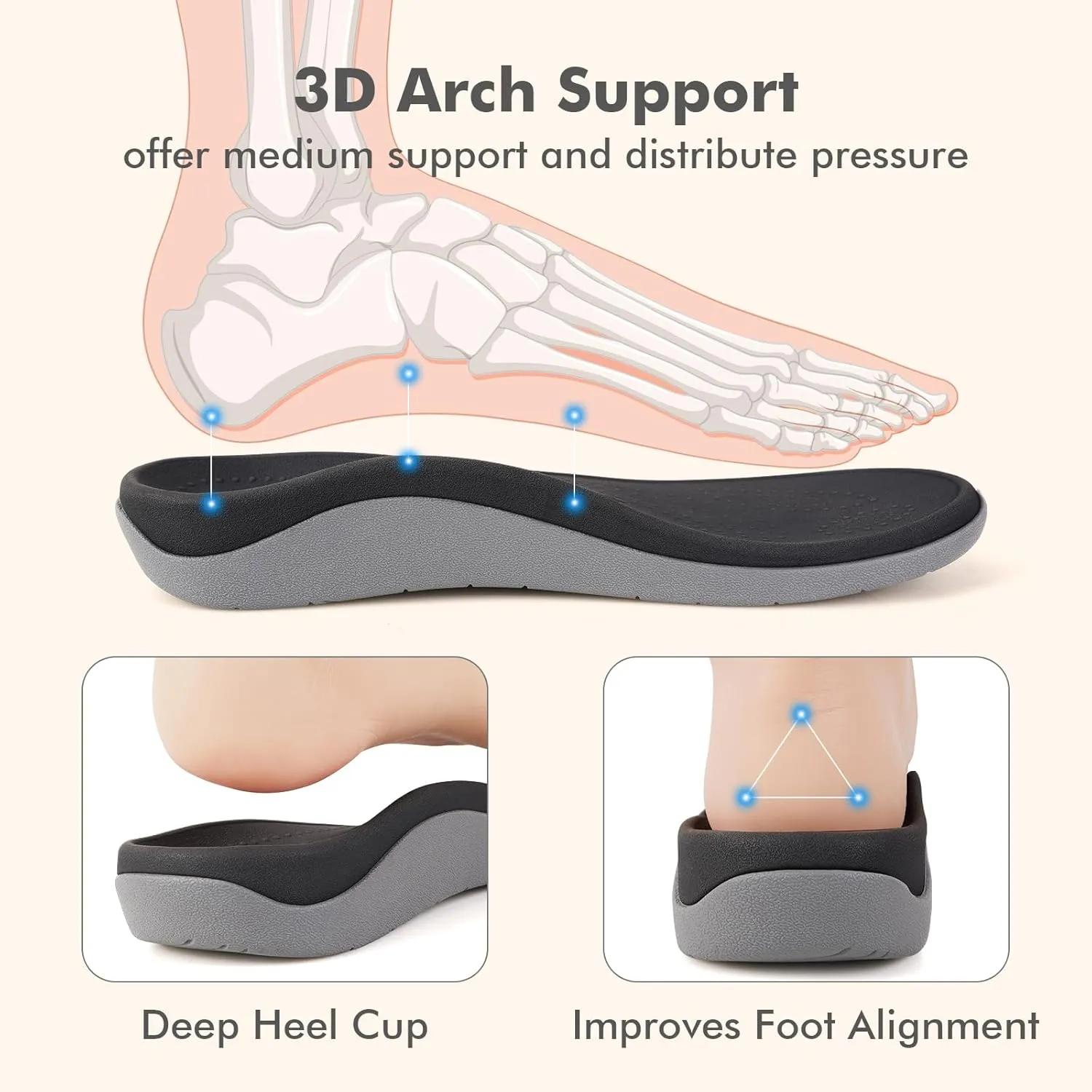 V.Step Adjustable Orthopedic Slippers with Arch Support for Women Men Orthotic Slip On Clog Indoor Outdoor House Slipper with Anti-Skid Rubber Sole