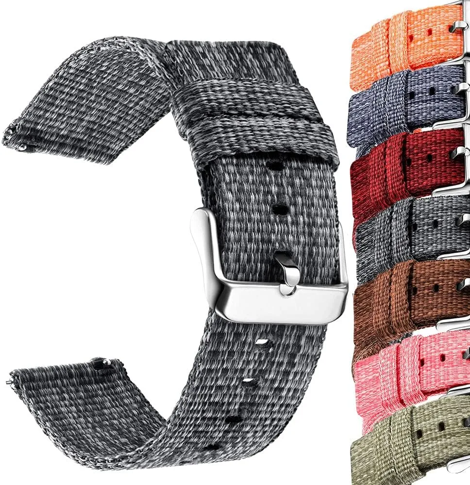 Watch Strap 22mm 20mm Nylon Watch Strap 22mm Quick Release Watchband 18mm 20mm(Blue,18mm)
