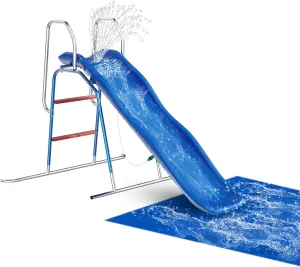 Water Slide for Kids Backyard, Outdoor Waterslide with 3-Zone Spray Sprinkler and Ground Tarp, Summer Water Slip and Slide Game Toy for Backyard Water Fun Activities Play