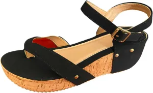 Wedge Platform Sandals For Women 2025 Clip Toe Sandals Comfortable Dressy Summer Boho Slip-On Sandals For Vacation