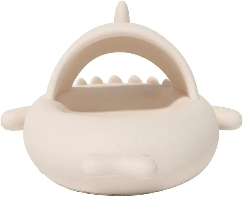 welltree Shark Slides for Women and Men Novelty Pillow Slippers Open Toe Shark Sandals Cushioned Cloud Slides