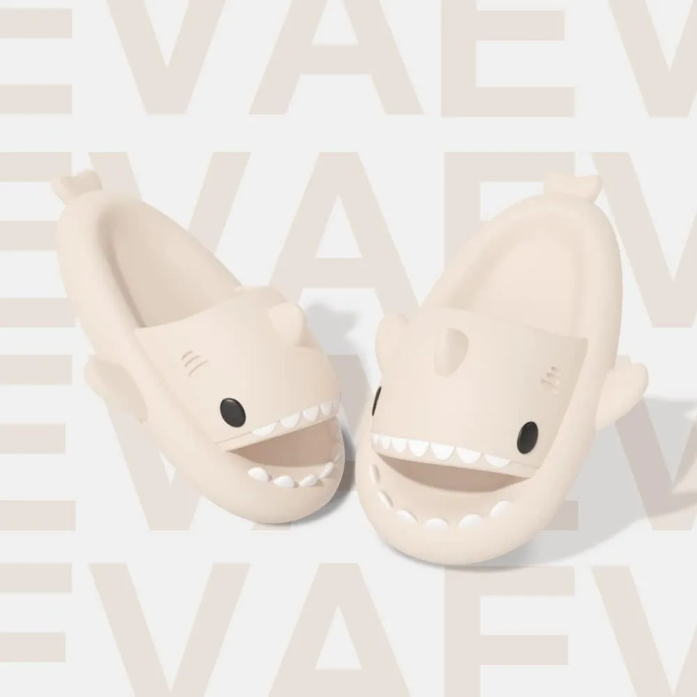 welltree Shark Slides for Women and Men Novelty Pillow Slippers Open Toe Shark Sandals Cushioned Cloud Slides