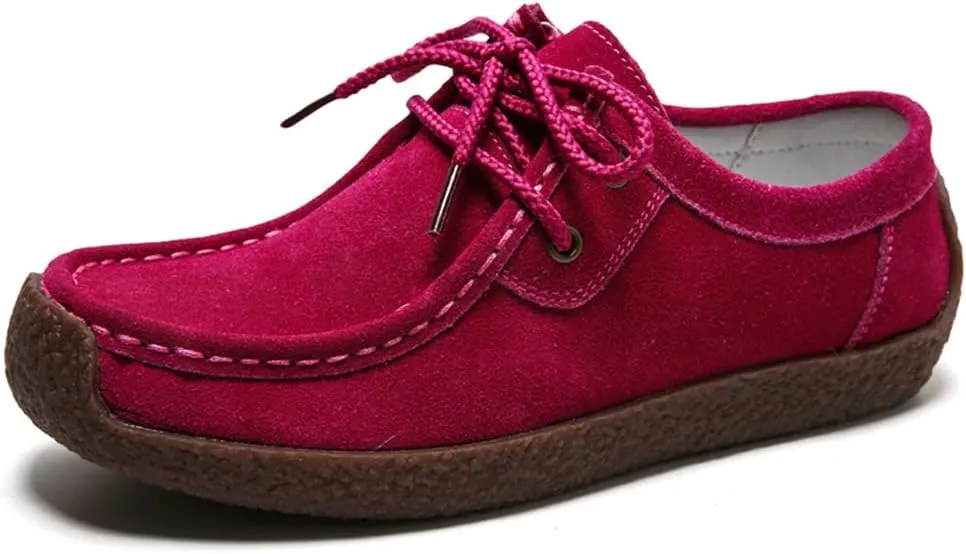WERWAES Women’s Loafer Flats Shoes Casual Comfortable Lightweight Lace Up Moccasins Loafers Working Dreesy Non Slip on Shoes Womens