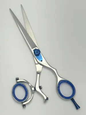 West End Barber Series 420 J2 Stainless Steel 6.5" 360° Swivel Thumb Ring Professional Barber Razor Edge Hairdressing Straight Cutting Scissors