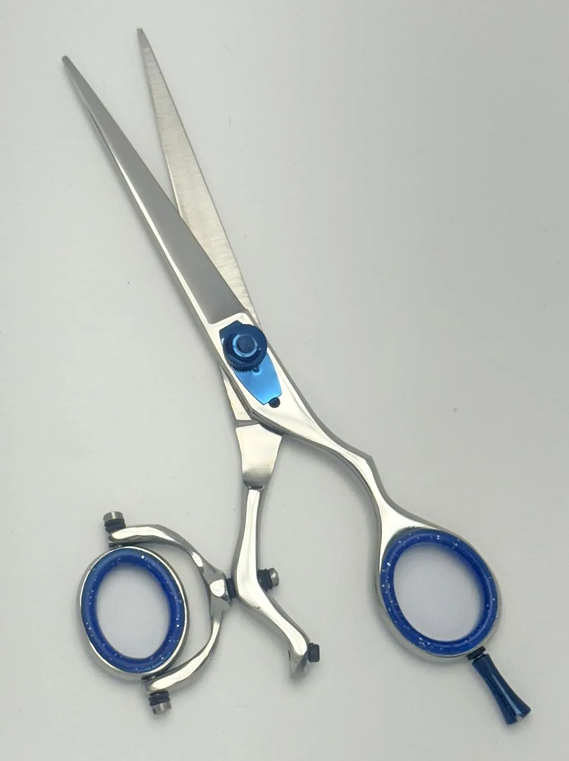 West End Barber Series 420 J2 Stainless Steel 6.5" 360° Swivel Thumb Ring Professional Barber Razor Edge Hairdressing Straight Cutting Scissors