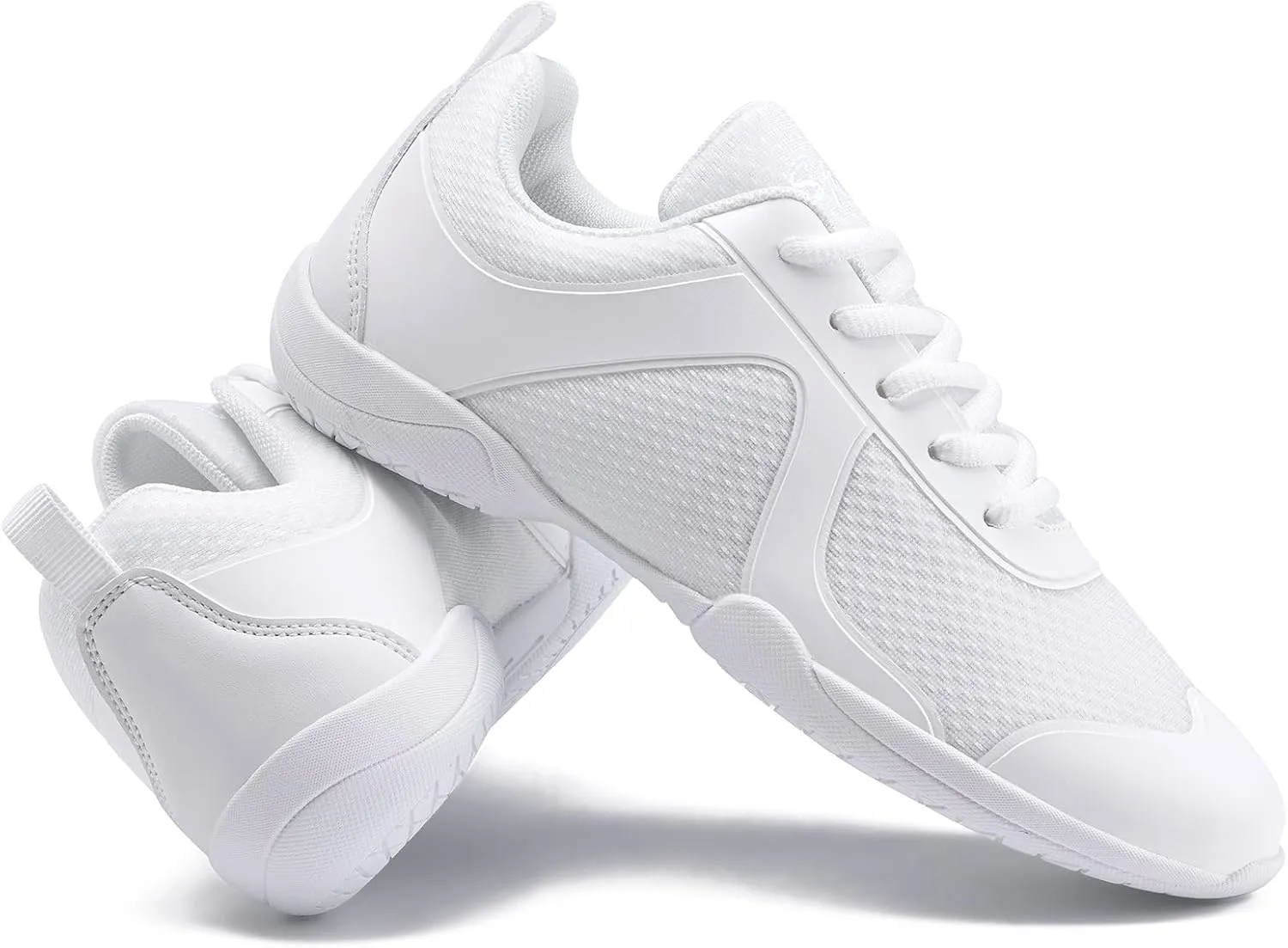 White Cheer Shoes for Girls Womens Cheer Shoes Youth Girls Cheerleading Shoes Competition Gear Dance Tennis Sports Training Athletic Comfortable Flats Breathable Soft Kids Cheer Sneakers
