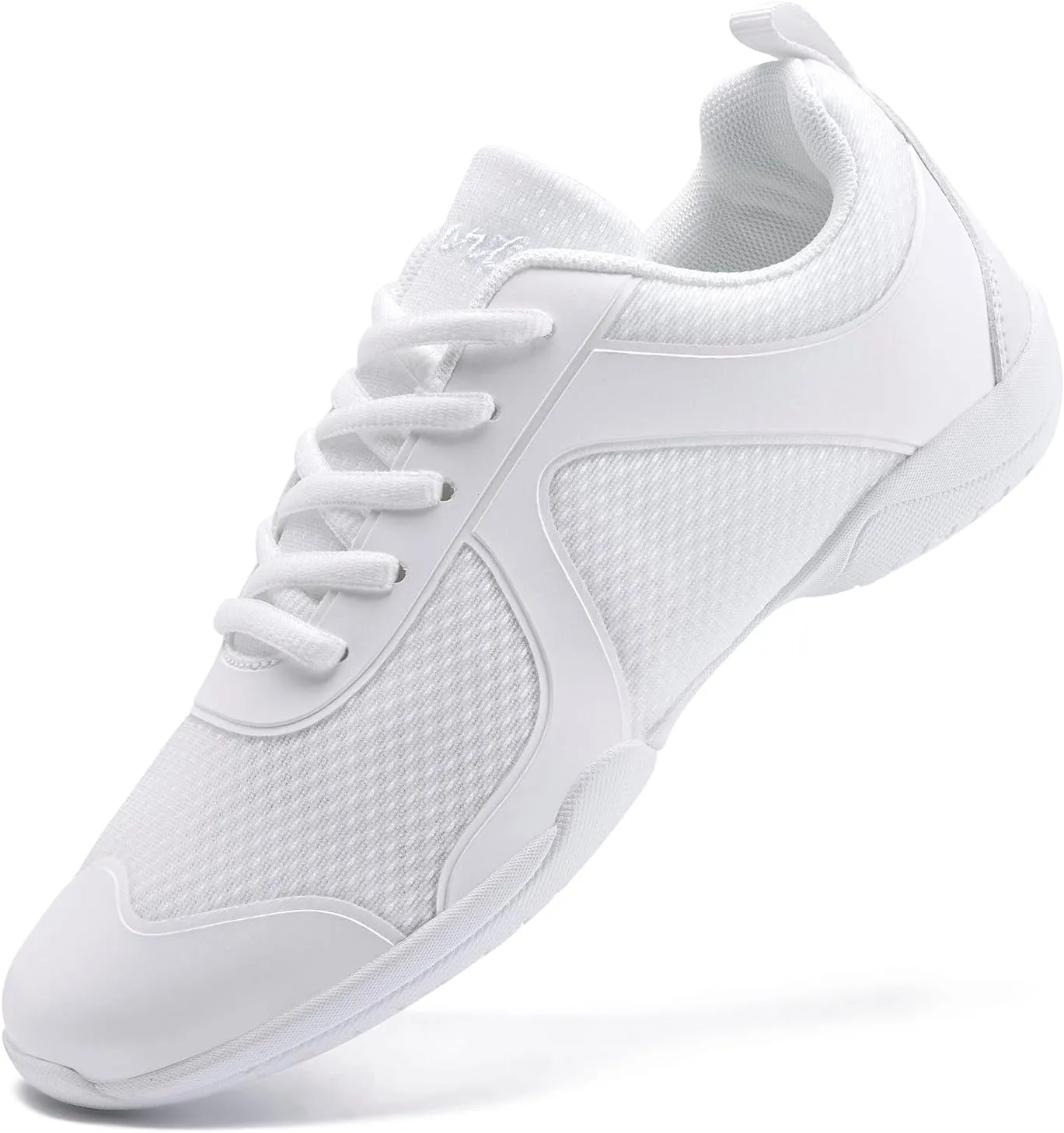 White Cheer Shoes for Girls Womens Cheer Shoes Youth Girls Cheerleading Shoes Competition Gear Dance Tennis Sports Training Athletic Comfortable Flats Breathable Soft Kids Cheer Sneakers